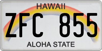 HI license plate ZFC855