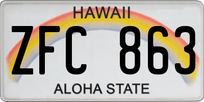 HI license plate ZFC863