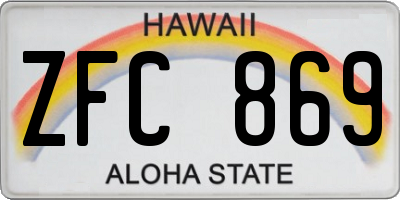 HI license plate ZFC869