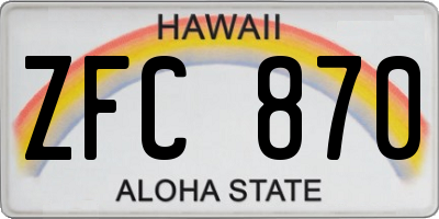 HI license plate ZFC870