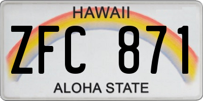 HI license plate ZFC871