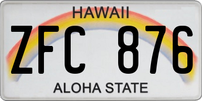 HI license plate ZFC876