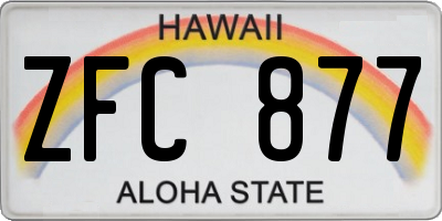 HI license plate ZFC877