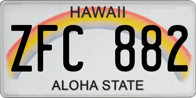 HI license plate ZFC882