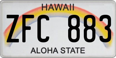 HI license plate ZFC883