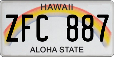 HI license plate ZFC887