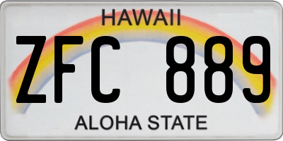 HI license plate ZFC889