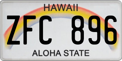 HI license plate ZFC896