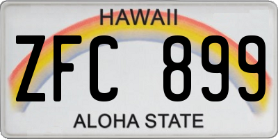 HI license plate ZFC899