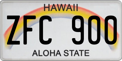 HI license plate ZFC900