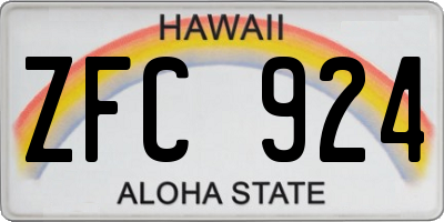 HI license plate ZFC924