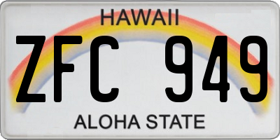 HI license plate ZFC949