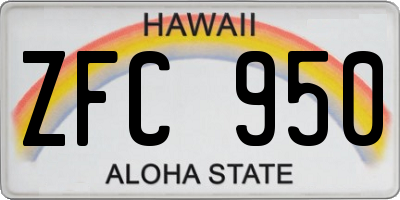 HI license plate ZFC950
