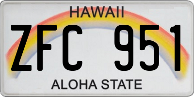 HI license plate ZFC951