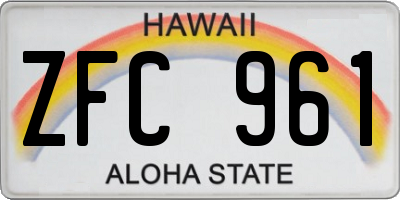 HI license plate ZFC961