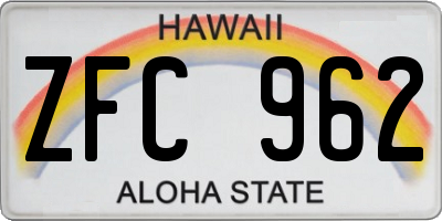 HI license plate ZFC962