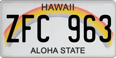 HI license plate ZFC963