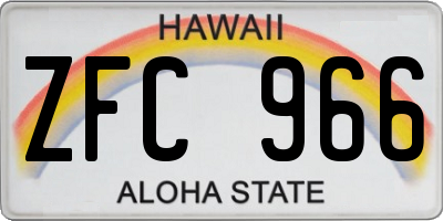 HI license plate ZFC966
