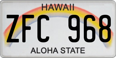 HI license plate ZFC968
