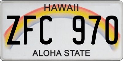 HI license plate ZFC970