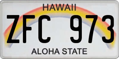 HI license plate ZFC973