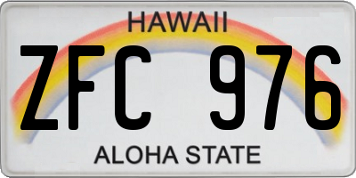 HI license plate ZFC976