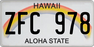 HI license plate ZFC978