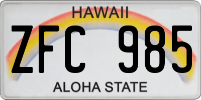 HI license plate ZFC985