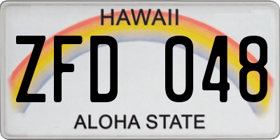 HI license plate ZFD048