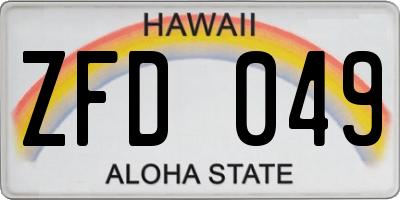 HI license plate ZFD049