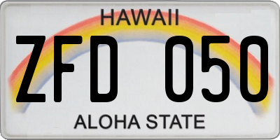HI license plate ZFD050