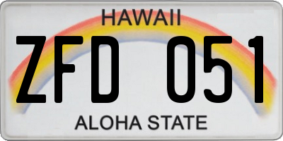 HI license plate ZFD051