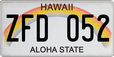 HI license plate ZFD052
