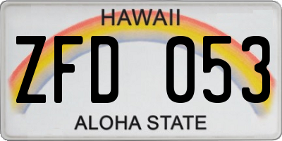 HI license plate ZFD053