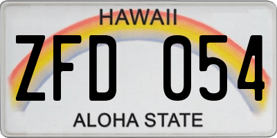 HI license plate ZFD054