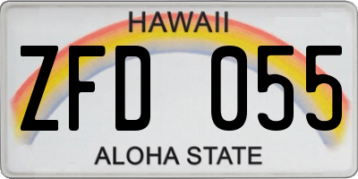 HI license plate ZFD055
