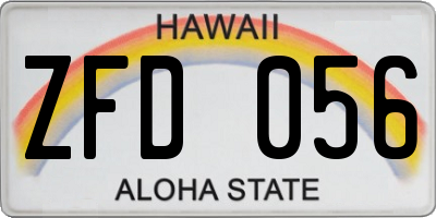 HI license plate ZFD056