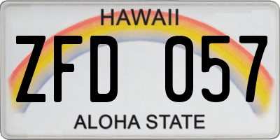 HI license plate ZFD057
