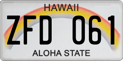 HI license plate ZFD061