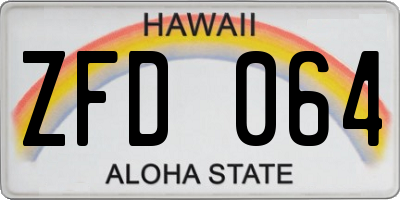 HI license plate ZFD064