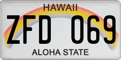 HI license plate ZFD069