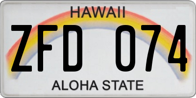 HI license plate ZFD074