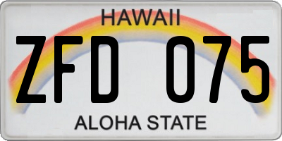 HI license plate ZFD075