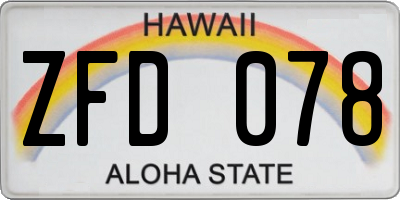 HI license plate ZFD078
