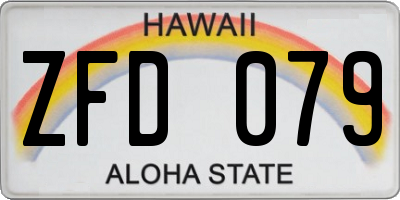HI license plate ZFD079