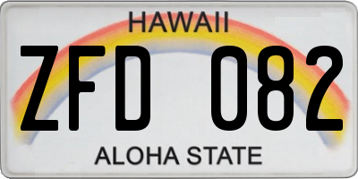 HI license plate ZFD082