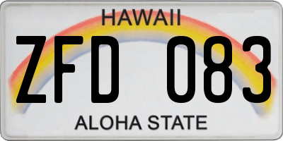 HI license plate ZFD083