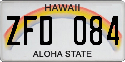 HI license plate ZFD084