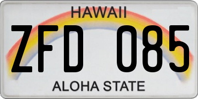 HI license plate ZFD085