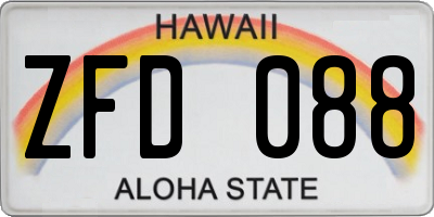 HI license plate ZFD088